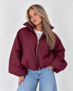 puffer jas dames bordeaux
