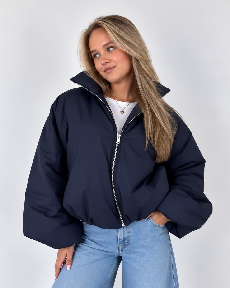 puffer jas dames donkerblauw