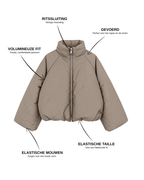 pufferjas taupe specificaties