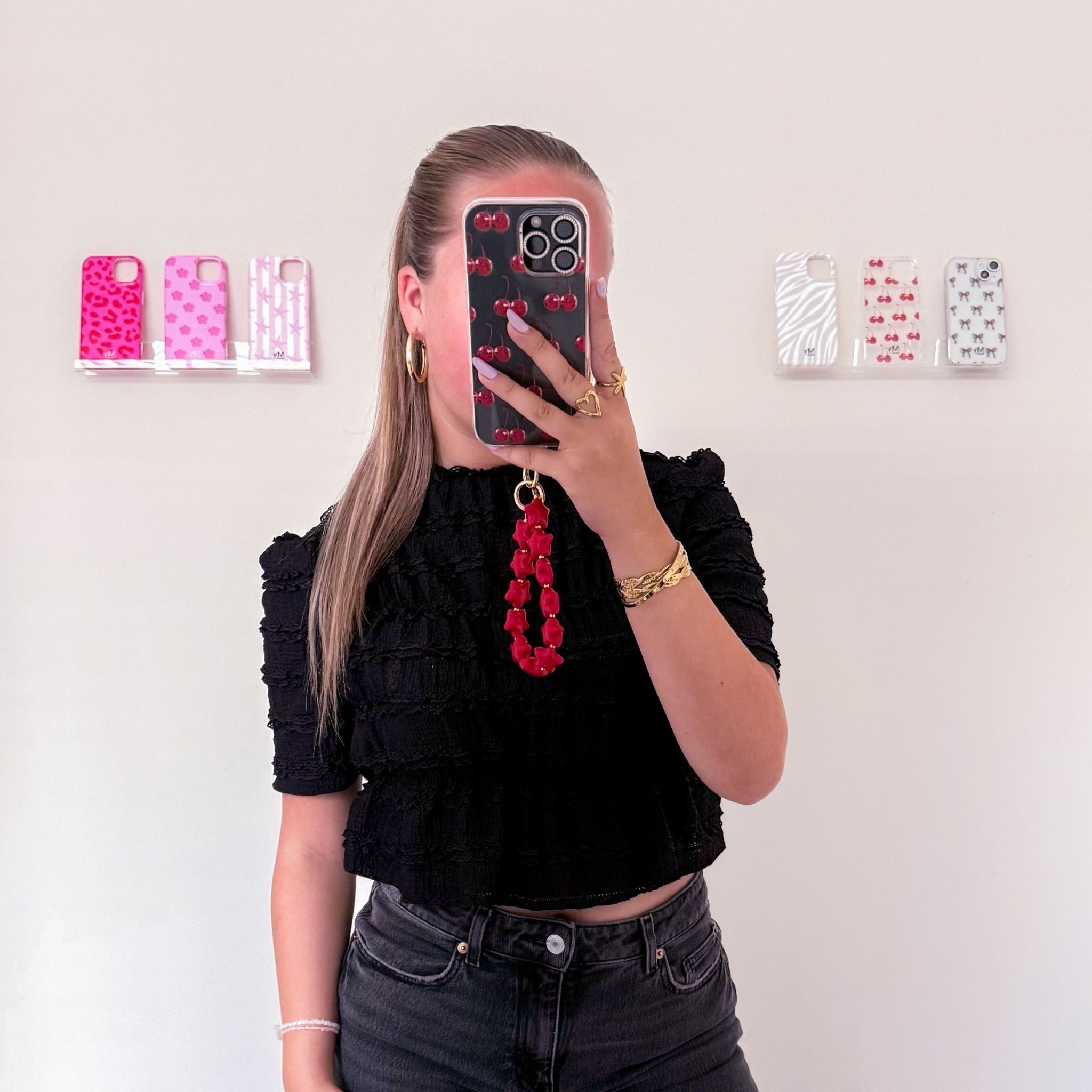 Red Stars Phone Cord