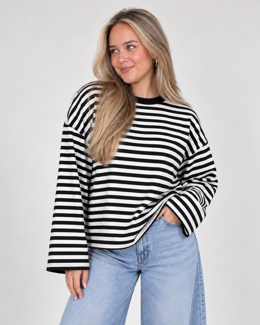 zwart wit gestreepte longsleeve